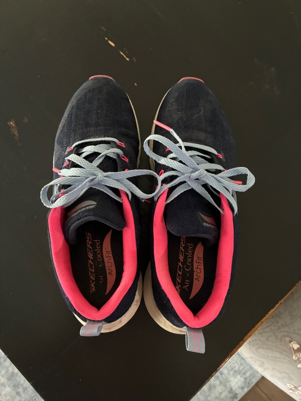 Skechers Navy Blue and Pink Athletic Shoes